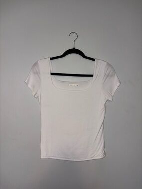 Active USA ~ White Ribbed T-Shirt